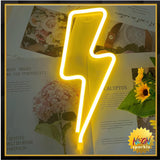 Neon Signs Lightning Bolt Neon Light Sign for Wall Decor, Battery or USB Powered Led Lightning Light Neon Sign for Bedroom