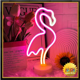 Flamingo Neon Sign, Pink Flamingos LED Neon Light Sign for Women USB/Battery Operated