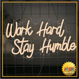 Work Hard Stay Humble Neon Sign - Motivational LED Wall Light by Neon Sparkle