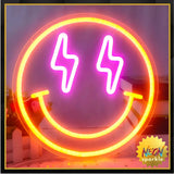 Smiley Neon Light Sign - LED Wall Art Decor by Neon Sparkle