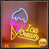 Ice Cream Neon Sign - LED Dessert Shop Wall Light by Neon Sparkle