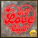 Self Love Club Neon Sign - Aesthetic LED Wall Light by Neon Sparkle