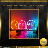 Pacman Chasing Ghosts Neon Sign