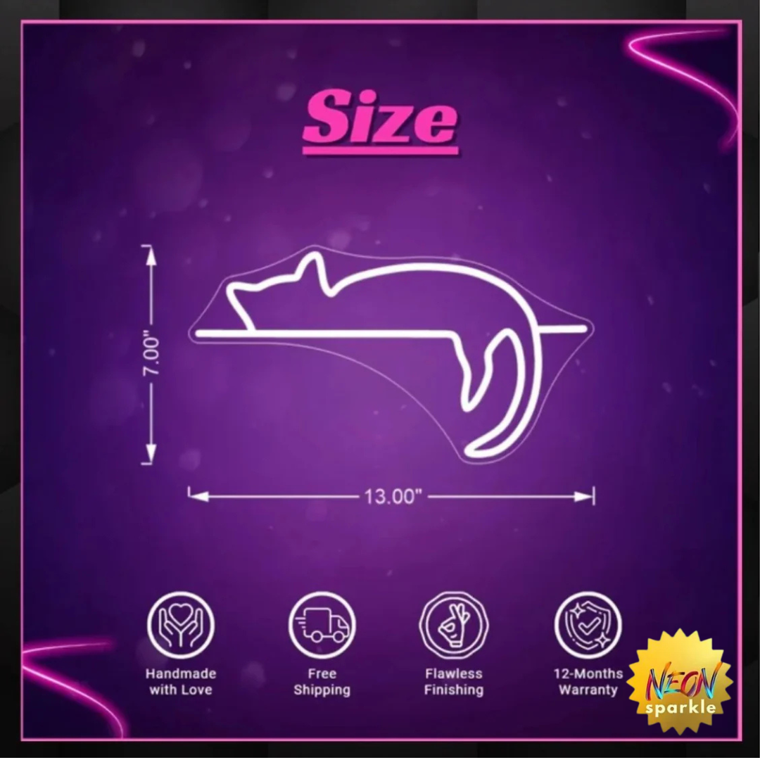 Cat Lying Neon Sign