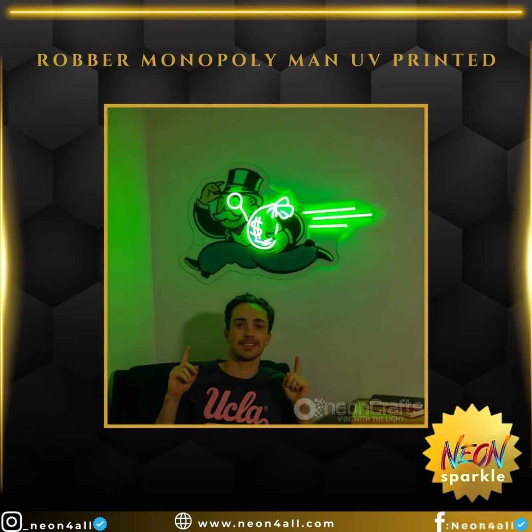 Robber Monopoly Man UV Printed