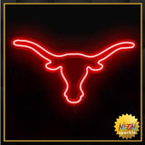 Texas Bull Neon Sign for Wall, Remote Dimmer Red Western Texas Bull Skull Led Neon Light Sign