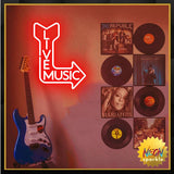 Live Music Neon Sign for Wall, Remote Dimmer Red Live Music LED Neon Light Sign for Concert Festival