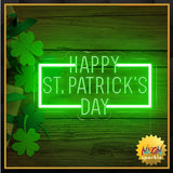Happy St. Patrick's Day Neon Sign Party Wall Decor LED Sign for Gift, USB Powered