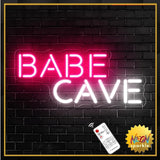 Babe Cave Neon Sign for Wall, Pink Cute Babe Cave Led Neon Light Sign, USB Power Babe Cave for Baby Room, Bedroom Home Store Business - 15''