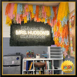 Teacher Name Neon Sign for Classroom, Personalized Welcome to Teacher's Classroom Led Light