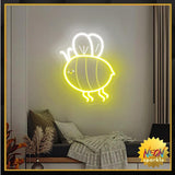 Honeybee Neon Light Wall Decor - LED Room Decor for Bedroom, Kids Room, Living Room