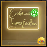 Clover - 13"x18" Warm White Green LED Light for Bedroom Home Office Mental Health Party Decor